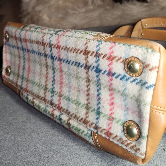 Highly Sought Out Vintage Coach F13390 Tattersall Tweed Satchel - Picture 8 of 12